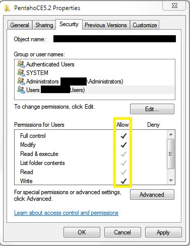 Folder security permission 